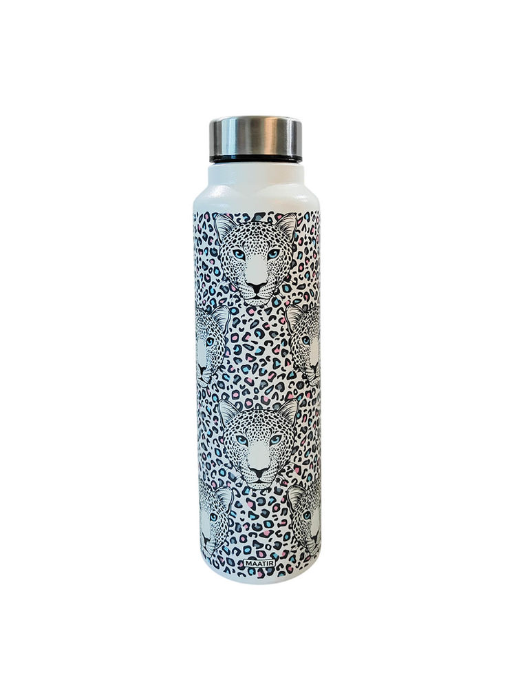 Maatir Stainless Steel Water Bottle - Leopard Abstract Art-picture-25