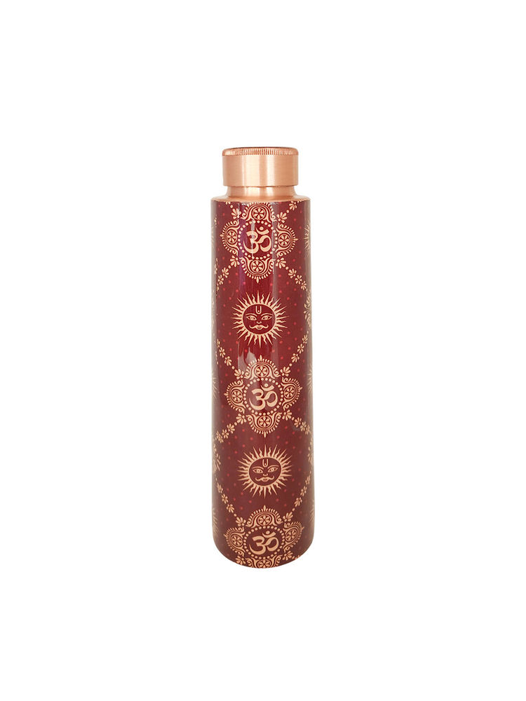 Maatir Om Surya Kalamkari Pure Copper Water Bottle-picture-16
