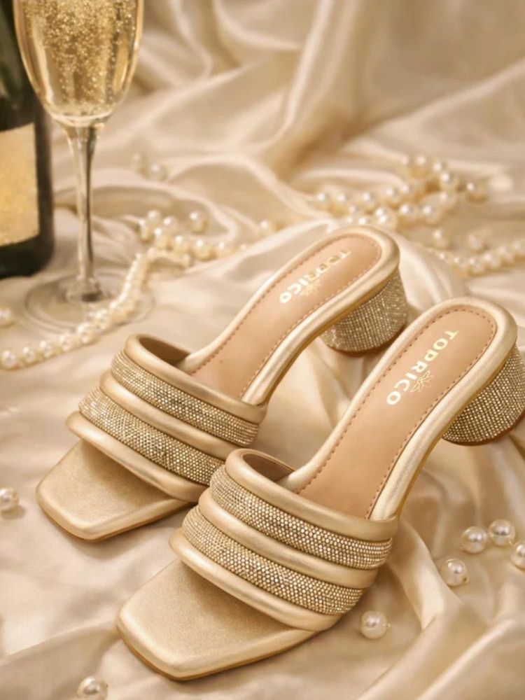 Toprico Gold Aura Sandal Heels-image-19