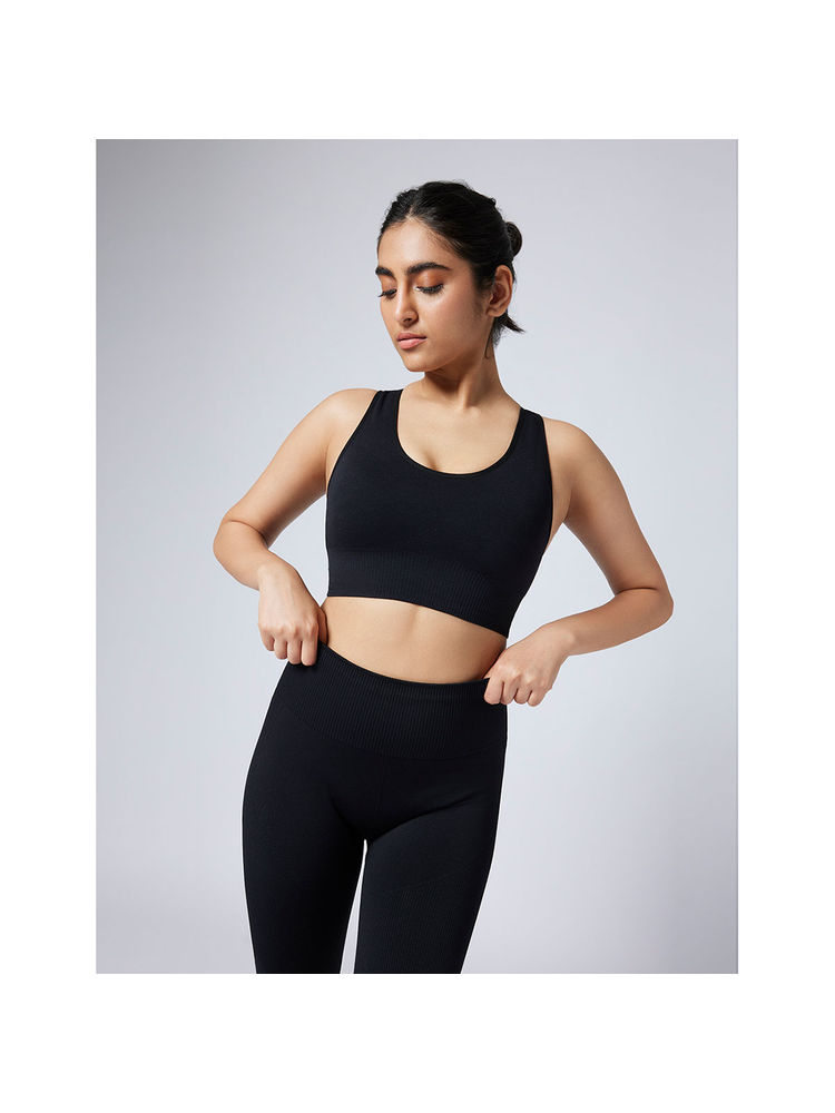 FEIER Black Agile Racerback Sports Bra-image-20
