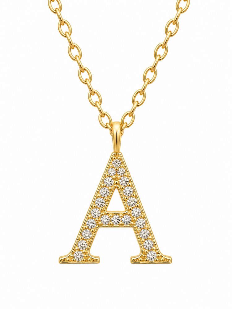 ZAISHA Dainty Initials Necklace A-Silver-image-42