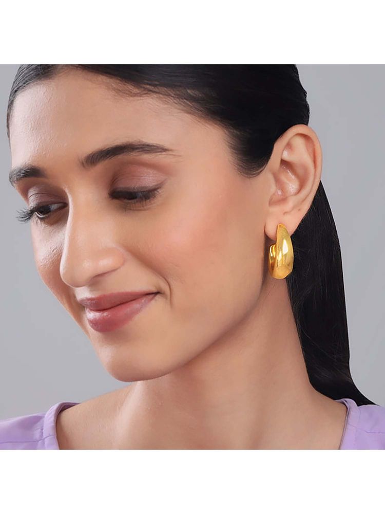 GIVA Women 925 Silver Golden Trendy Hoop Earrings-picture-12