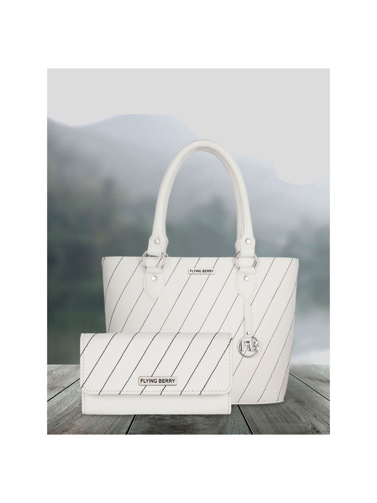FLYING BERRY Womens White Hand Bag Combo (Pack of 2)-picture-2