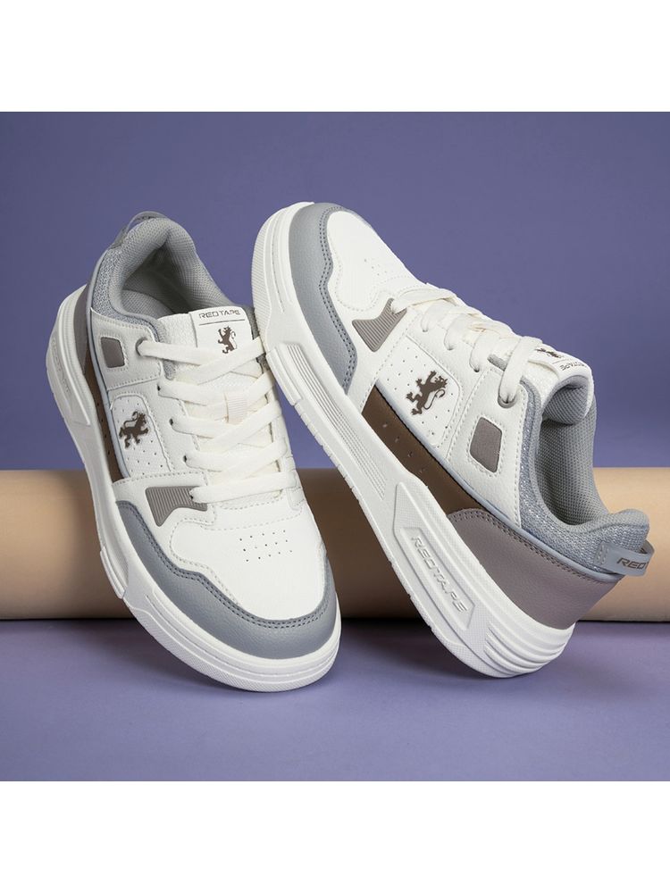 Red Tape Women Colorblocked White and Tan Lifestyle Sneakers-picture-24