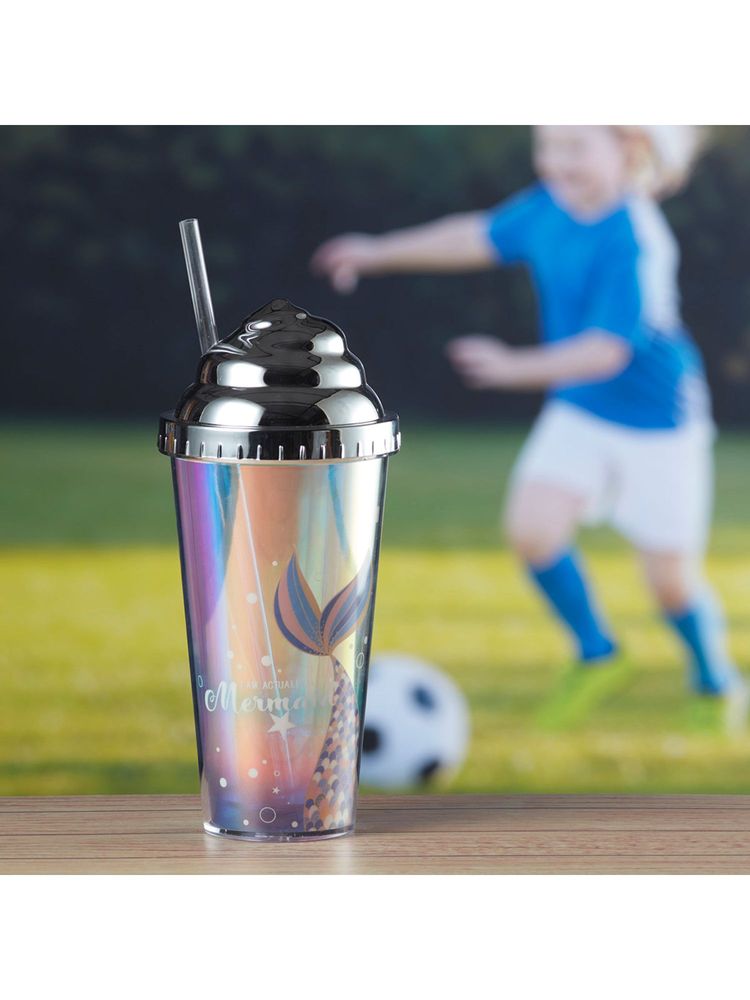 Kookee Multi-Color Acrylic Sipper Frosted with Straw and Lid - 270Ml-picture-5