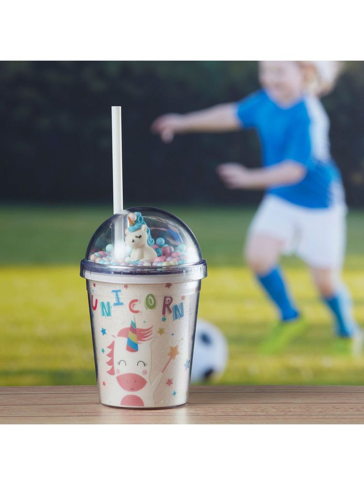 Kookee Multi-Color Acrylic Sipper Frosted with Straw and Lid - 270Ml-picture-6