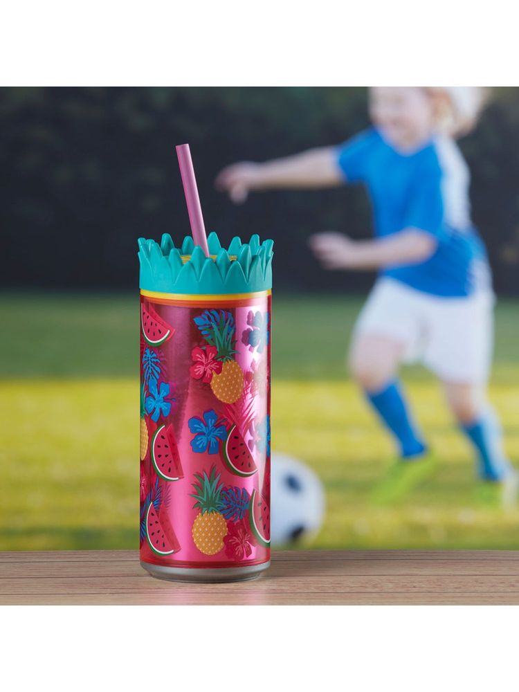 Kookee Pink Acrylic Sipper Frosted with Straw and Lid - 275Ml-image-29