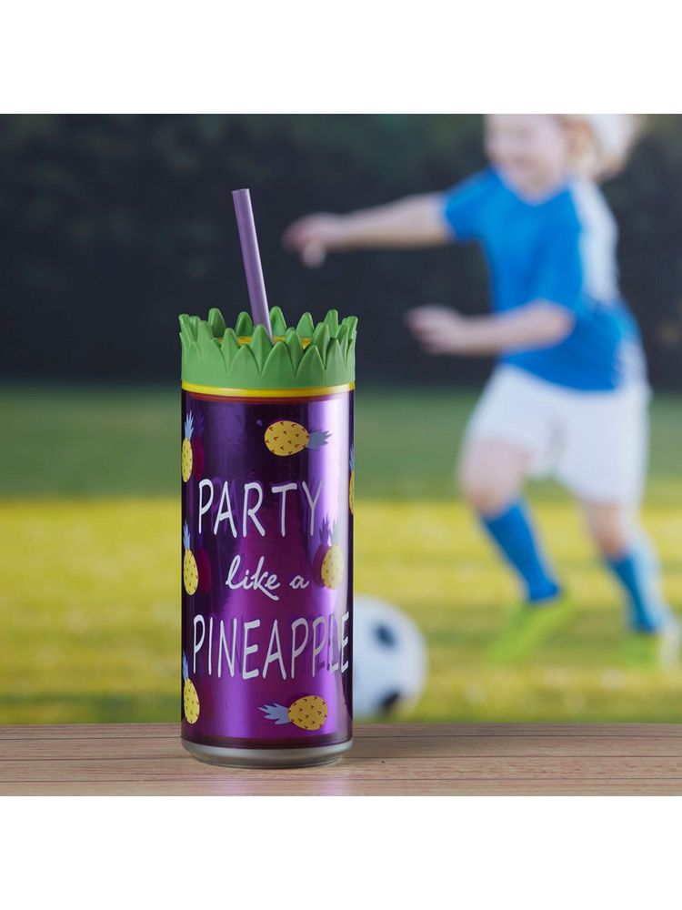 Kookee Purple Acrylic Sipper Frosted with Straw and Lid - 275Ml-image-9