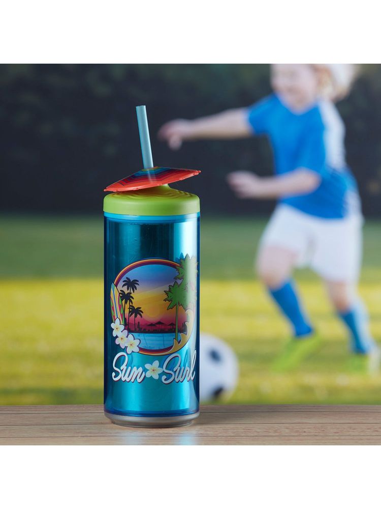 Kookee Blue Acrylic Sipper Frosted with Straw and Lid - 275Ml-image-21