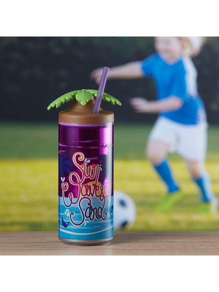 Kookee Multi-Color Acrylic Sipper Frosted with Straw and Lid - 275Ml-image-13