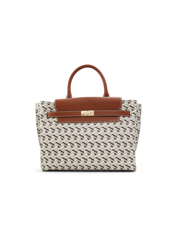 Call It Spring Women Brown Geometric Satchel-picture-17