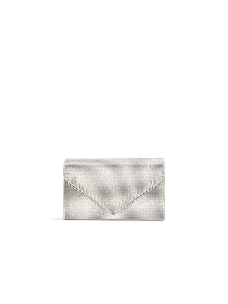 Call It Spring Women Silver Embellished Clutch-picture-22