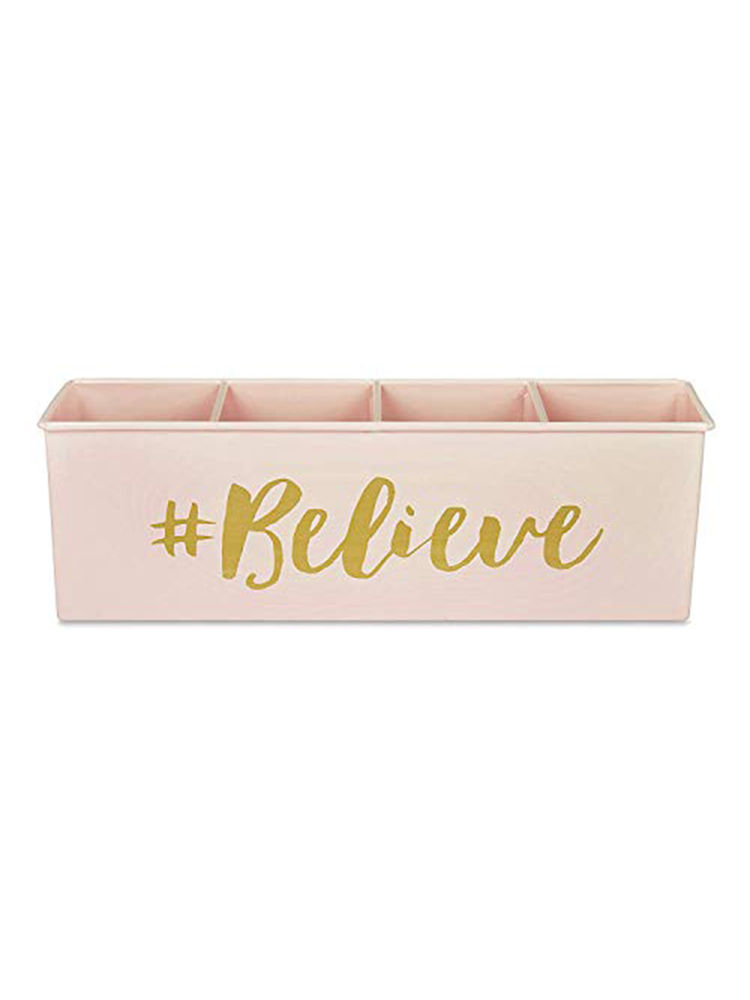 Living With Elan Metal Desk Organizer 4 Compartments Pen and Makeup Stand-picture-17