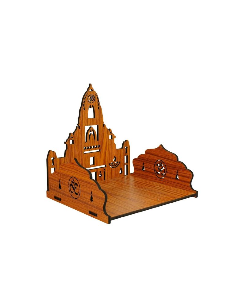 Ekhasa Kashi Vishwanath Inspired Wooden Pooja Mandir (Brown)-image-48