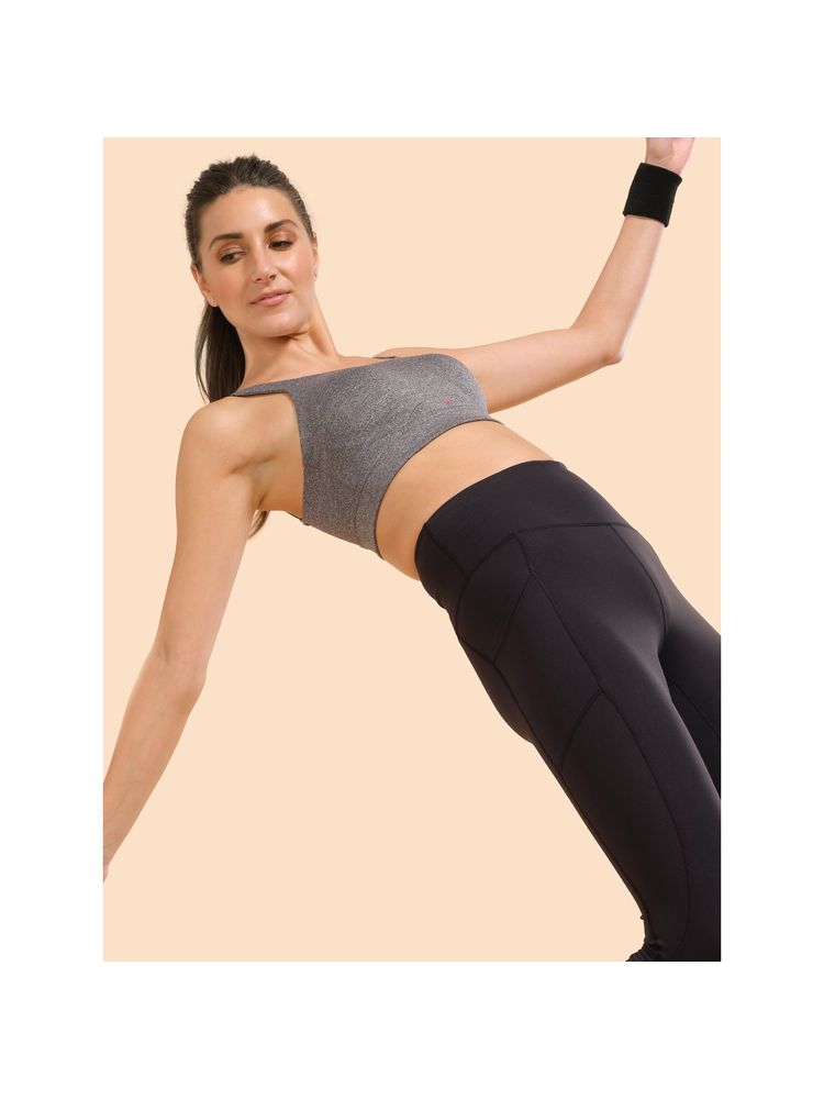 Enamor SB18 Convertible Back High Impact Bra - Padded - Wirefree - Grey Melange