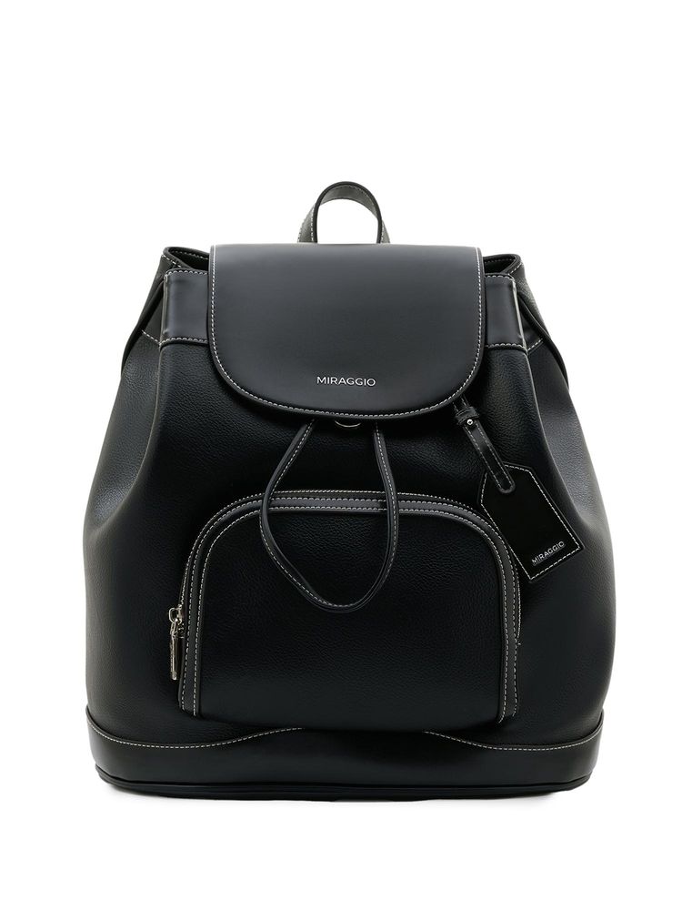 MIRAGGIO Women Black Textured Wanderlust Backpack - Black (L)-picture-21