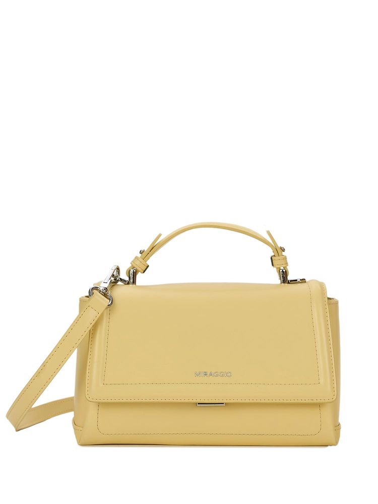 MIRAGGIO Fluer Top Handle Satchel Bag with Detachable Strap - Yellow (S)-picture-47