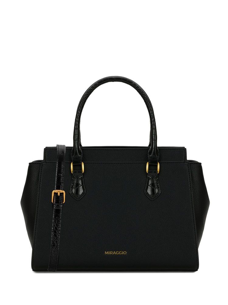 MIRAGGIO Abena Top Handle Satchel Bag with Detachable Strap - Black (M)-picture-46
