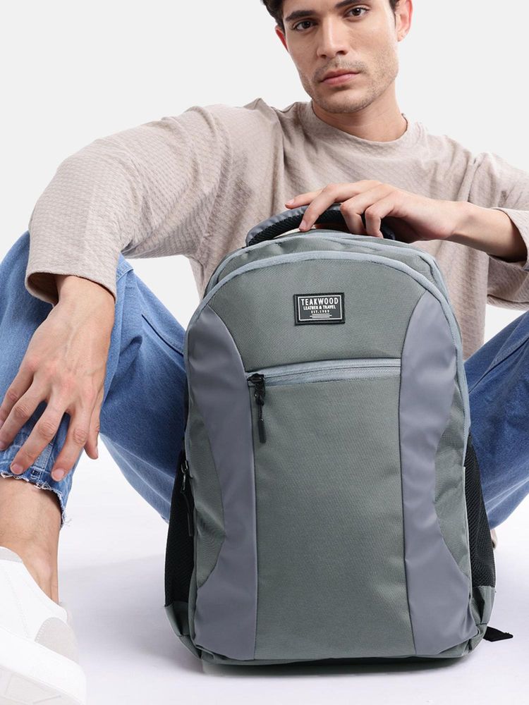 Teakwood Leather Unisex Backpack - Grey-image-46