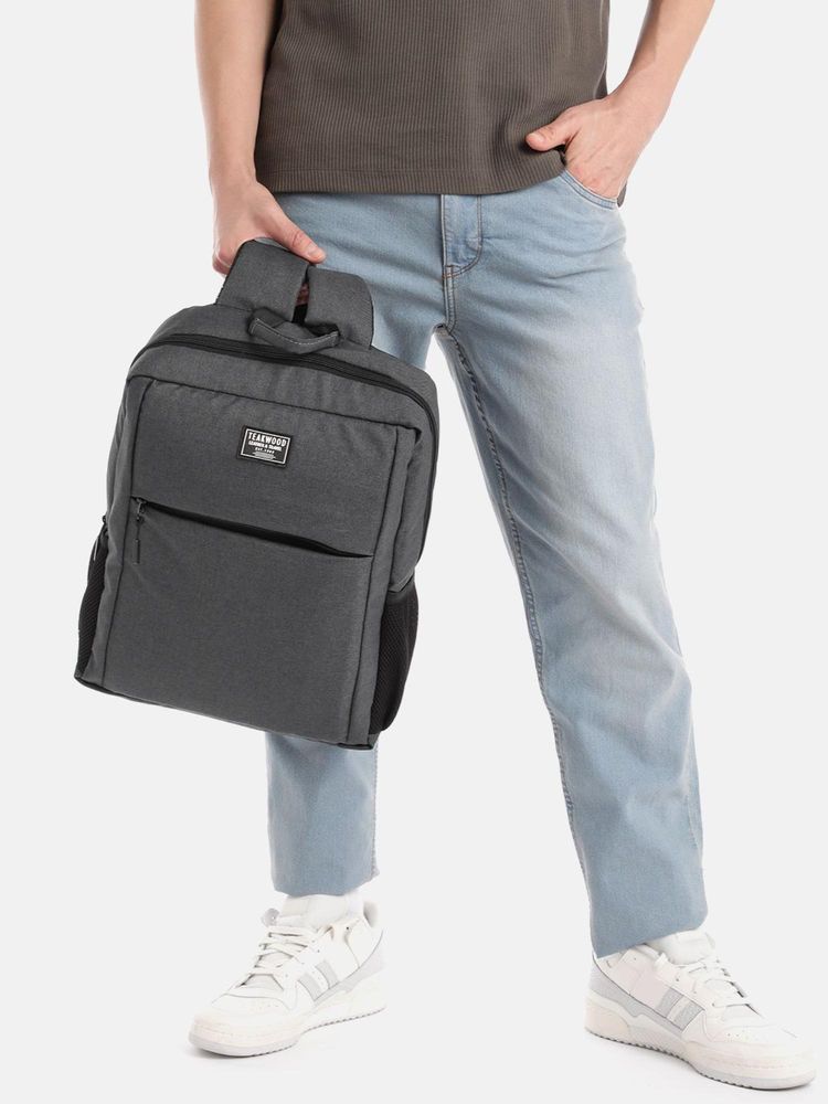 Teakwood Leather Unisex Backpack - Black-picture-17