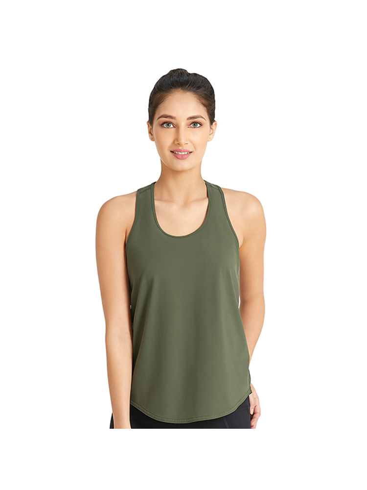 Amante Smooth And Seamless Fitness Tank Top - Green-picture-26