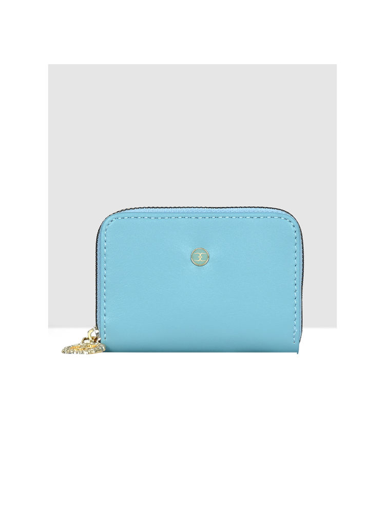 ESBEDA Sky Blue Colour Small Card Holder Cum Wallet for Women-image-31