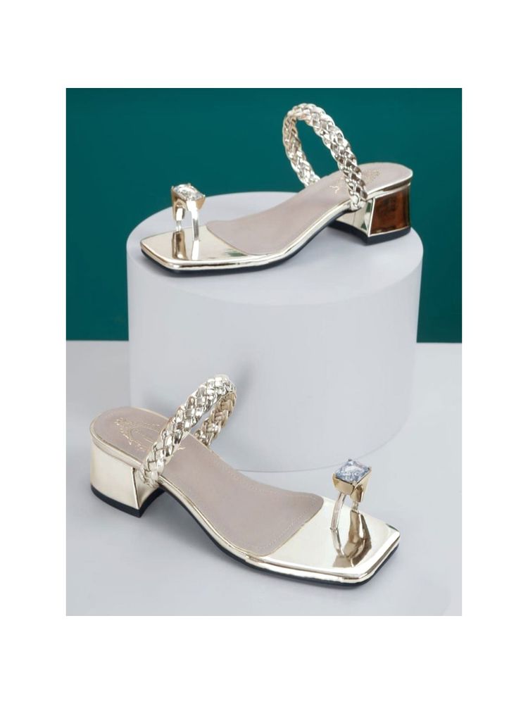 Shoetopia Women Gold Heels