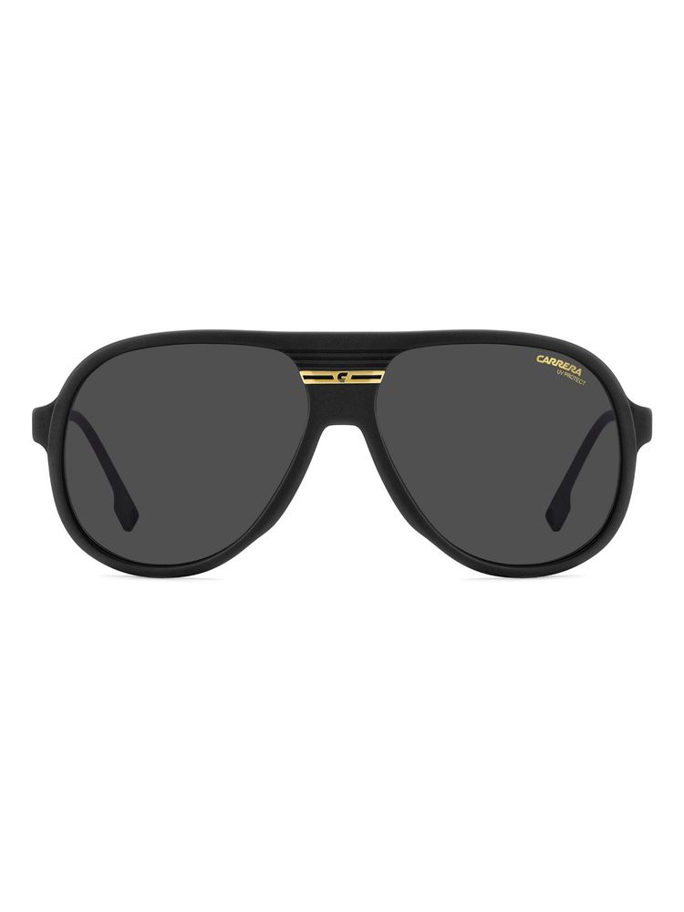 CARRERA Grey Lens Aviator Black Full-Rim UV Protection Sunglasses (59)-image-1