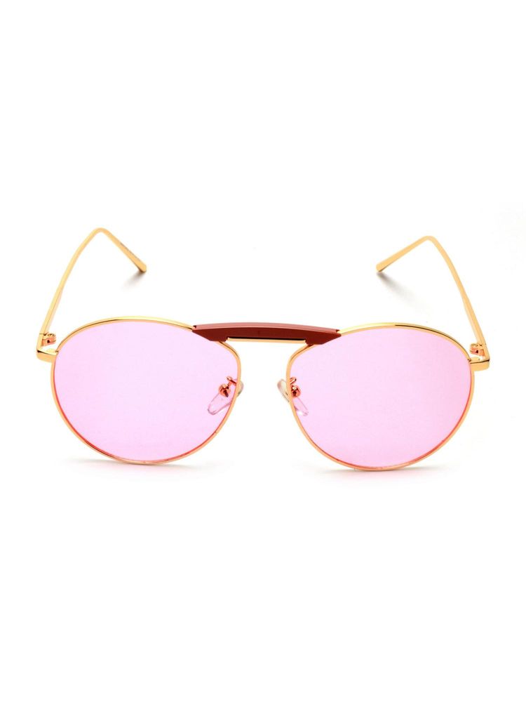 Mespee Pink Full Rim Oval Stylish UV Protected Sunglasses (50)-image-28