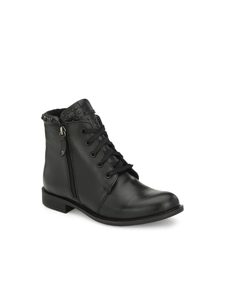 Delize Womens Black Flat Booties-image-36