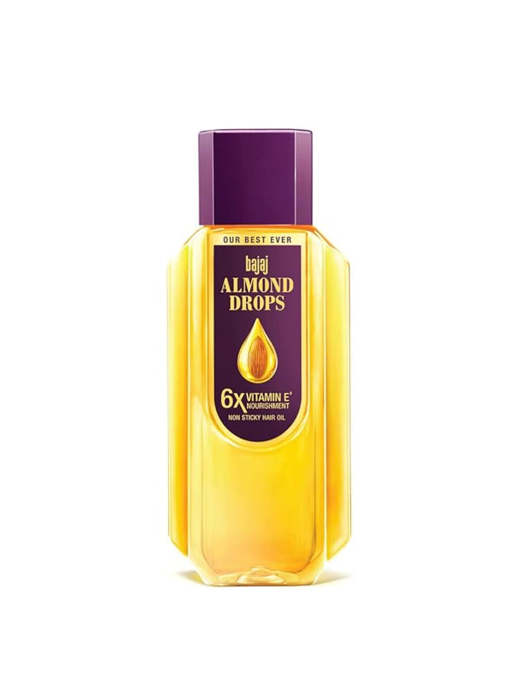 Bajaj Almond Drops Almond Oil 6X Vitamin E Nourishment Non Sticky Hair Oil For Hair Fall Control