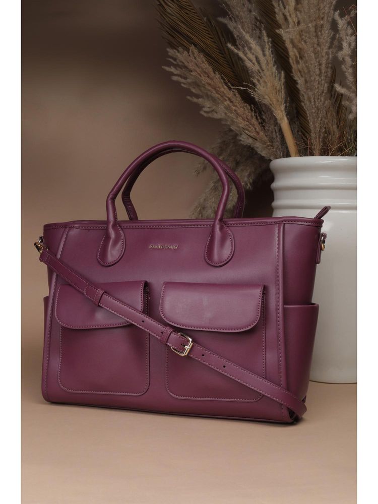 Allen Solly Women Purple Casual Handbag with Detachable Strap-picture-10