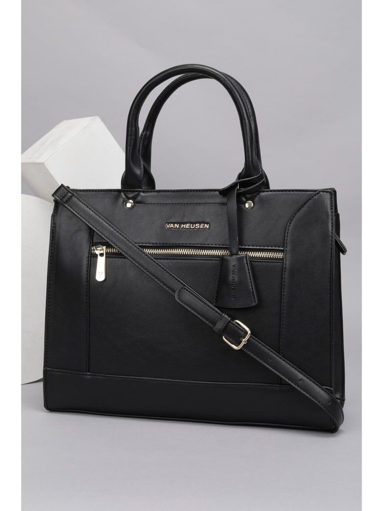 Van Heusen Women Black Solid Casual Handbag with Detachable Strap-picture-27