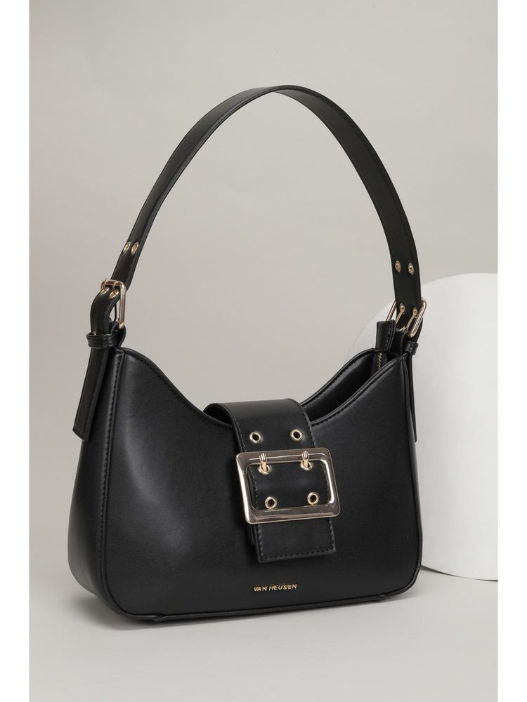 Van Heusen Women Black Solid Casual Handbag-picture-32