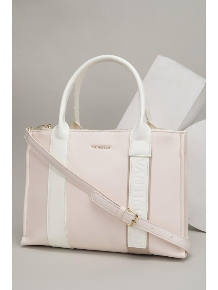 Van Heusen Women Pink Patterned Casual Handbag with Detachable Strap-image-15
