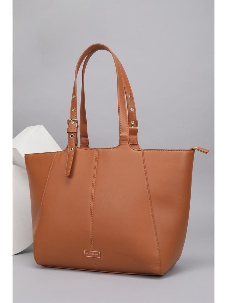 Van Heusen Women Brown Solid Casual Handbag-picture-39