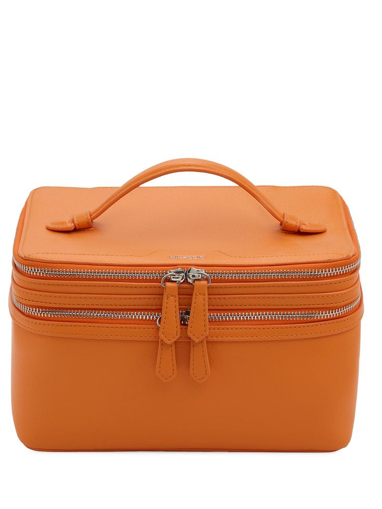 MIRAGGIO Women Avery Vanity Orange Kit Pouch (L)-image-4