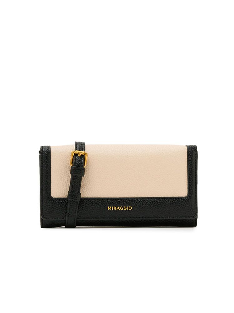 MIRAGGIO Women Carrie Black Wallet With Detachable Strap (M)-image-3