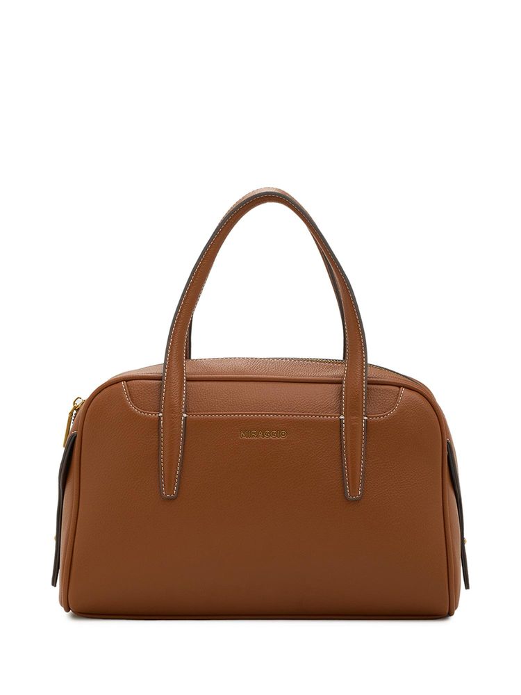 MIRAGGIO Women Lisa Top Handle Brown Satchel Bag (M)-picture-25