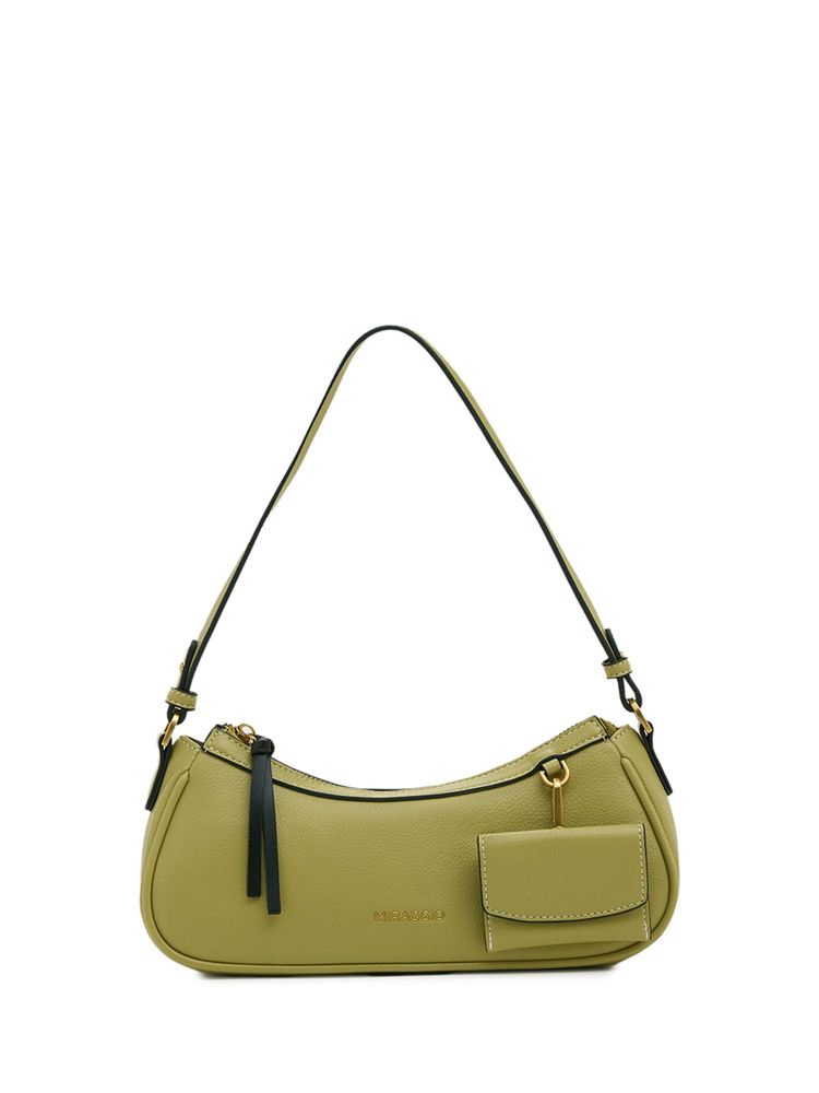 MIRAGGIO Women Melanie Green Solid Handbag (M)-picture-11