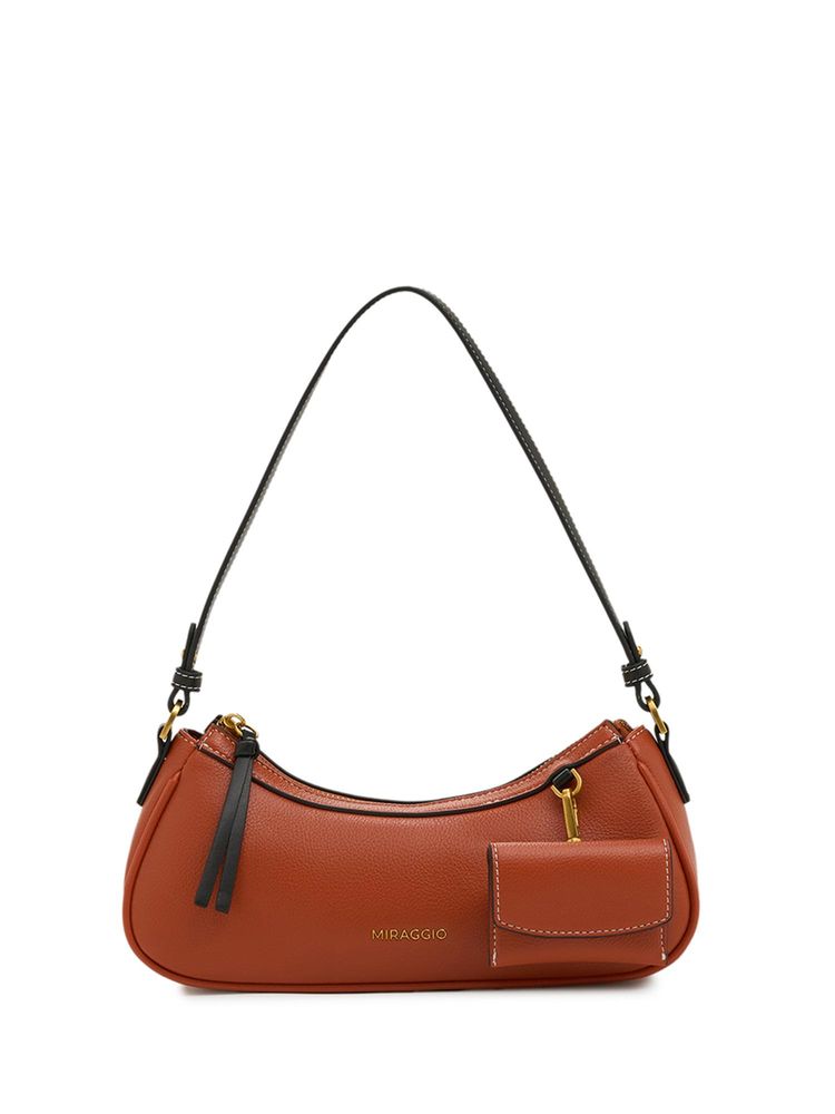 MIRAGGIO Women Melanie Orange Solid Handbag (M)-image-15