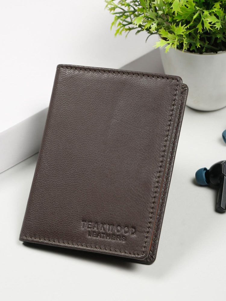 Teakwood Men Leathers Brown Card-Holder Two Fold Wallet-picture-27
