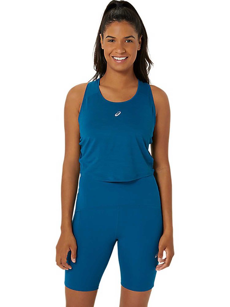 ASICS Navy Blue Solid Polyester Slim Tank Top-picture-25