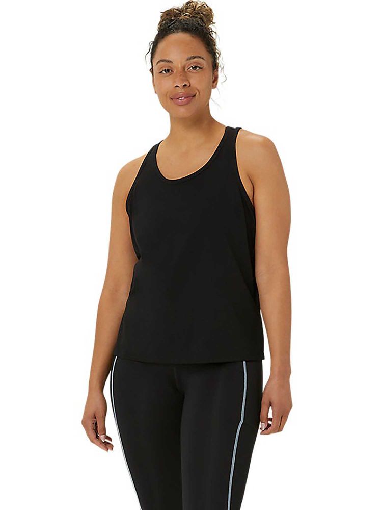ASICS Black Solid Cotton Regular Tank Top-picture-20