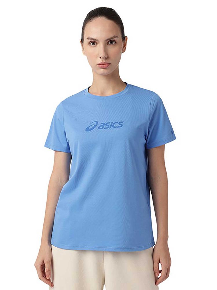 ASICS Blue Solid Cotton Regular T-Shirt-picture-28