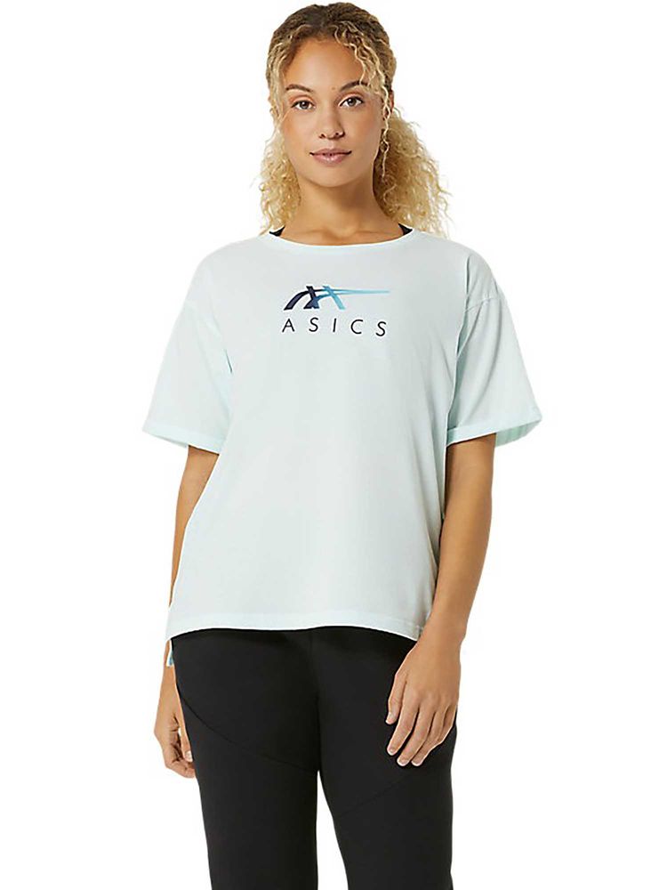 ASICS Blue Solid Cotton Relaxed T-Shirt-picture-19