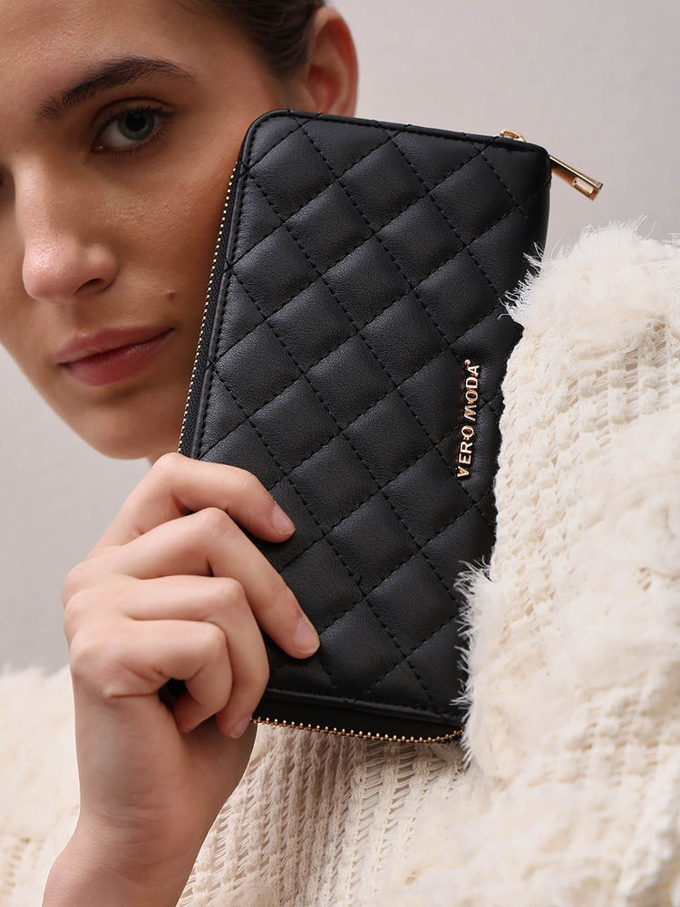 VERO MODA Women Quilted Black Wallet-picture-14