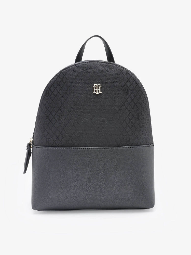 tommy hilfiger accessories Tommy Hilfiger Women Black Polyester Textured Backpack-picture-10