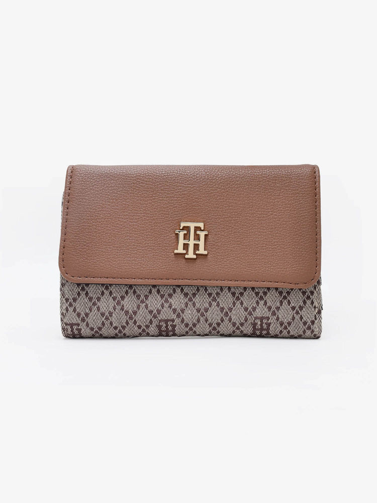 tommy hilfiger accessories Tommy Hilfiger Women Brown Polyester Tri-Fold Wallet-picture-25