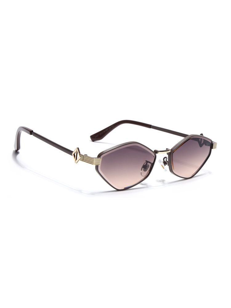 Voyage Unisex Irregular Brown Lens Brown Frame Sunglasses - MG7523 (52)-picture-16